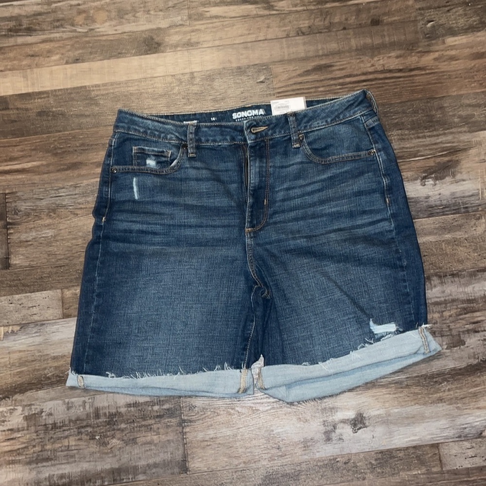 Women High Waist 9” Bermuda Jean shorts